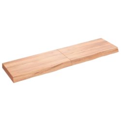 Vegghylle lysebrun 120x30x(2-6) cm behandlet heltre eik