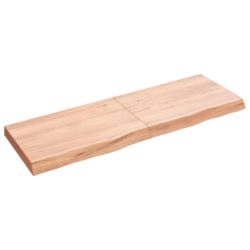 Vegghylle lysebrun 120x40x(2-6) cm behandlet heltre eik