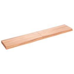 Vegghylle lysebrun 160x30x(2-6) cm behandlet heltre eik