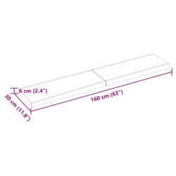 Vegghylle lysebrun 160x30x(2-6) cm behandlet heltre eik