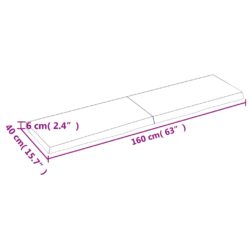 Vegghylle lysebrun 160x40x(2-6) cm behandlet heltre eik