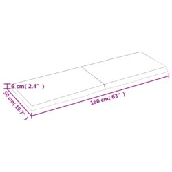 Vegghylle lysebrun 160x50x(2-6) cm behandlet heltre eik