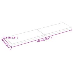 Vegghylle lysebrun 120x40x(2-4) cm behandlet heltre eik