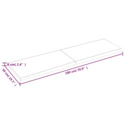 Vegghylle lysebrun 120x50x(2-6) cm behandlet heltre eik