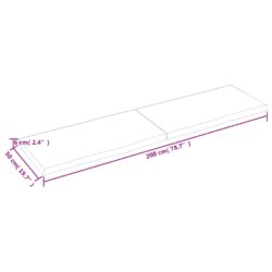 Vegghylle lysebrun 200x50x(2-6) cm behandlet heltre eik