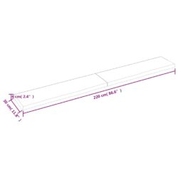 Vegghylle lysebrun 220x30x(2-6) cm behandlet heltre eik