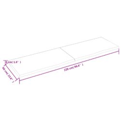 Vegghylle lysebrun 220x60x(2-4) cm behandlet heltre eik