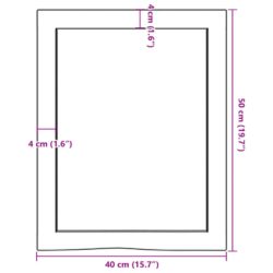 Vegghylle mørkebrun 40x50x(2-4) cm behandlet heltre eik