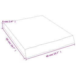 Vegghylle mørkebrun 40x50x(2-6) cm behandlet heltre eik