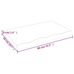 Vegghylle mørkebrun 80x50x(2-6) cm behandlet heltre eik