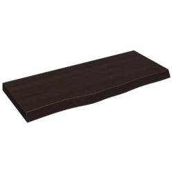 Vegghylle mørkebrun 100x40x(2-6) cm behandlet heltre eik