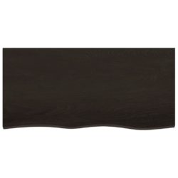 Vegghylle mørkebrun 100x50x(2-6) cm behandlet heltre eik