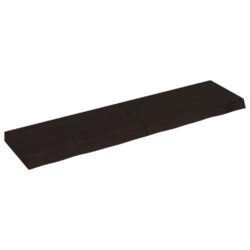 Vegghylle mørkebrun 120x30x(2-6) cm behandlet heltre eik