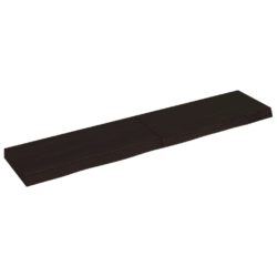 Vegghylle mørkebrun 140x30x(2-6) cm behandlet heltre eik