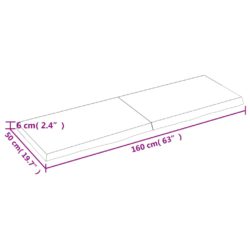 Vegghylle mørkebrun 160x50x(2-6) cm behandlet heltre eik