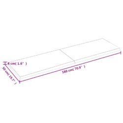 Vegghylle mørkebrun 180x50x(2-4) cm behandlet heltre eik