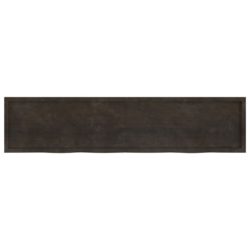 Vegghylle mørkebrun 220x50x(2-6) cm behandlet heltre eik