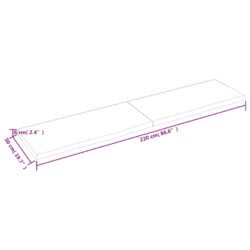 Vegghylle mørkebrun 220x50x(2-6) cm behandlet heltre eik