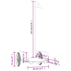 Sykkelhenger svart 122x53x31 cm jern