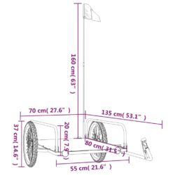 Sykkelhenger svart 135x70x37 cm jern