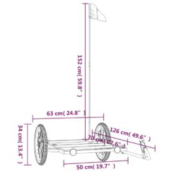 Sykkelhenger svart 126x63x34 cm jern