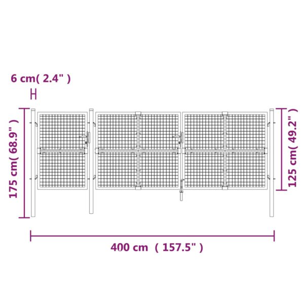 Hageport netting grønn 400×175 cm galvanisert stål