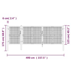 Hageport netting sølv 400×175 cm galvanisert stål