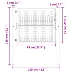 Hageport antrasitt 105×125 cm stål