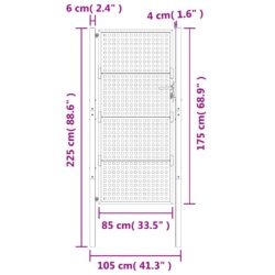 Hageport antrasitt 105×225 cm stål