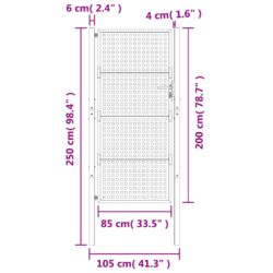 Hageport antrasitt 105×250 cm stål