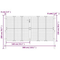 Hageport antrasitt 300×200 cm stål