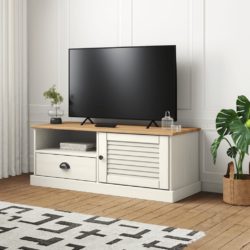 TV-benk VIGO hvit 106x40x40 cm heltre furu