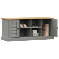 Skobenk VIGO grå 106x35x45 cm heltre furu