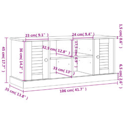 Skobenk VIGO grå 106x35x45 cm heltre furu