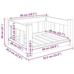 Hundeseng 55,5×45,5×28 cm heltre furu