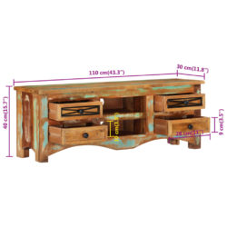 TV-benk 110x30x40 cm gjenvunnet heltre