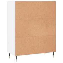 Bokhylle hvit 69,5×32,5×90 cm konstruert tre