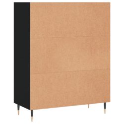 Bokhylle svart 69,5×32,5×90 cm konstruert tre