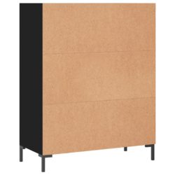 Bokhylle svart 69,5×32,5×90 cm konstruert tre