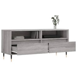 TV-benk grå sonoma 100×34,5×44,5 cm konstruert tre