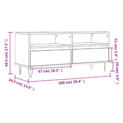 TV-benk røkt eik 100×34,5×44,5 cm konstruert tre