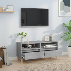 TV-benk betonggrå 100×34,5×44,5 cm konstruert tre