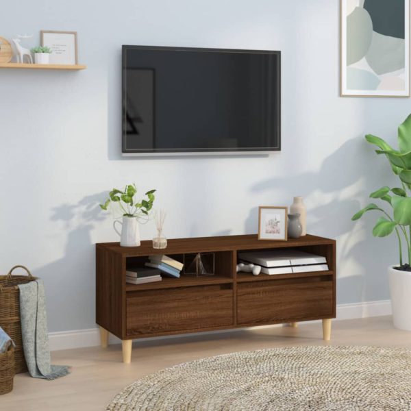 TV-benk brun eik 100×34,5×44,5 cm konstruert tre