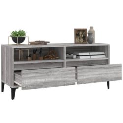 TV-benk grå sonoma 100×34,5×44,5 cm konstruert tre