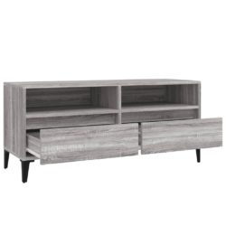 TV-benk grå sonoma 100×34,5×44,5 cm konstruert tre