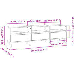 TV-benk røkt eik 150x30x44,5 cm konstruert tre