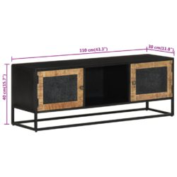 TV-benk 110x30x40 cm heltre mangotre og jern