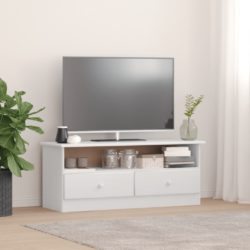 TV-benk med skuffer ALTA hvit 100x35x41 cm heltre furu