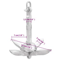 Sammenleggbart anker sølv 0,7 kg smibart jern