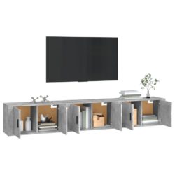 Vegghengte TV-benker 3 stk betonggrå 80×34,5×40 cm